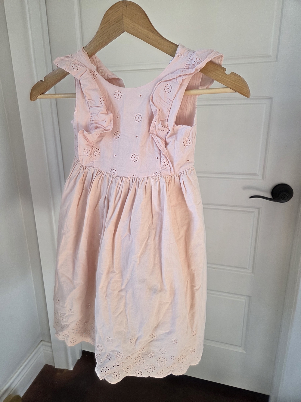 Blueberi Boulevard Light Pink Eyelet Ruffle Dress